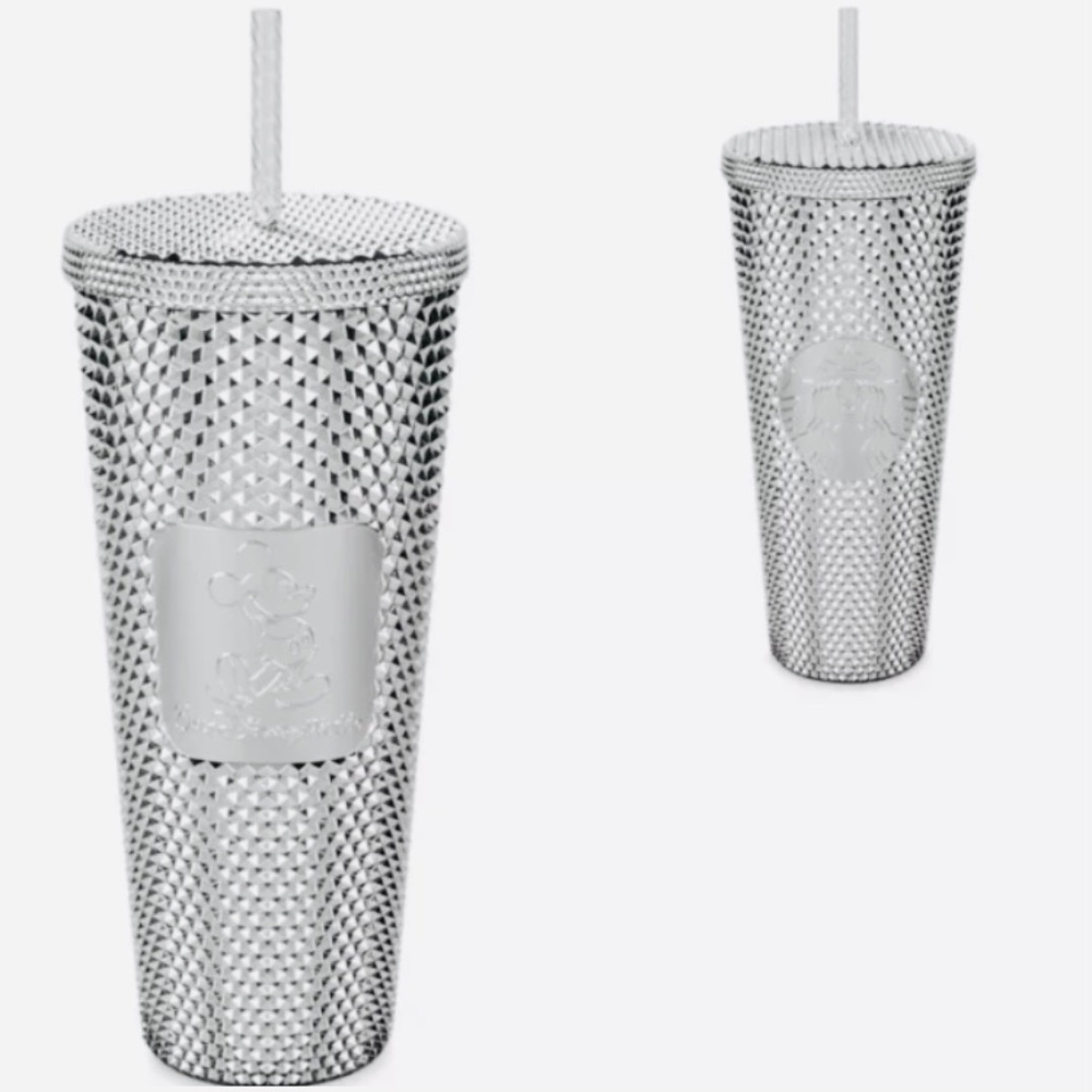 Disney Starbucks Mickey Mouse Silver Studded Tumbler 100th Anniversary NWT